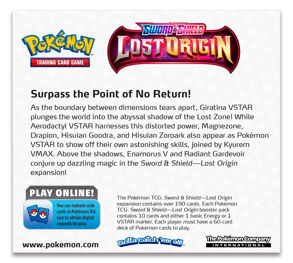 Pokemon Sword & Shield: Lost Origin Checklane Booster Pack - The