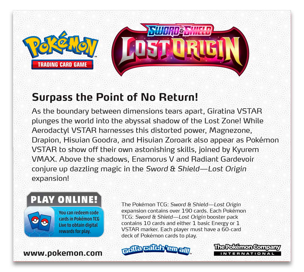 sword & shield lost origin booster display box pokemon Pokemon: three uncommon cards Pokemon Sword & Shield Lost