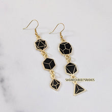 Load image into Gallery viewer, Roll the Black Dice - Dangle Earrings