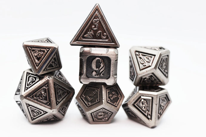 Alchemist Metals Silver RPG Metal Dice Set