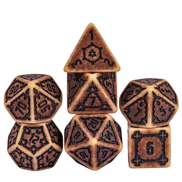 Huge Parchment Castle Dice Set - 25mm