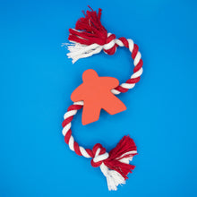 Load image into Gallery viewer, Meeple Dog Toy - Rubber and Rope - Red