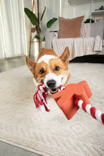 Load image into Gallery viewer, Meeple Dog Toy - Rubber and Rope - Red