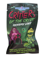 Load image into Gallery viewer, Mystery Loot: Critters of the Crypt Metal D20+ Enamel Pin