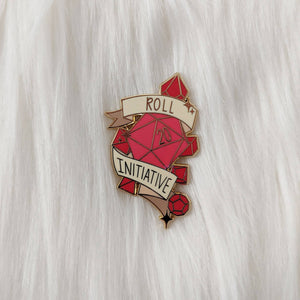 Roll Initiative - Enamel Pin: Green