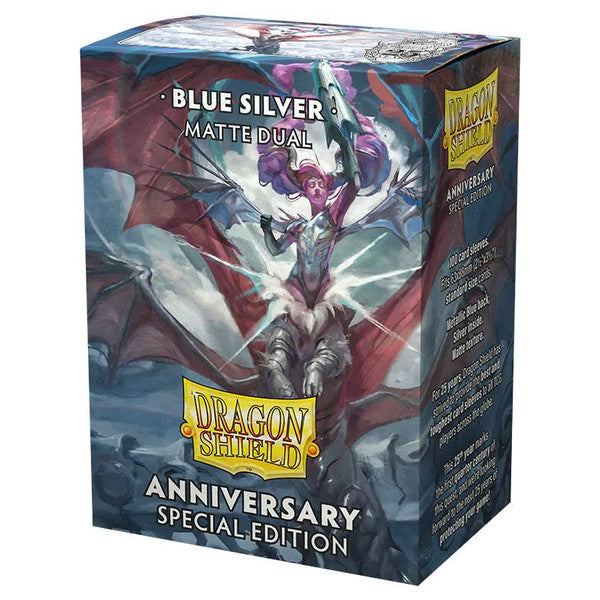 Dragon Shields: (100) Dual Matte Cobalt & Silver