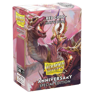 Dragon Shields: (100) Dual Matte Pomegranate & Gold