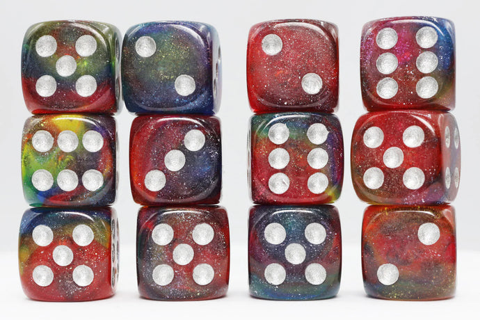 Cosmic Mystery Glitter D6 Set - 12 piece D6's