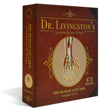 Load image into Gallery viewer, Puzzle: Left Arm Anatomy Jigsaw Puzzle | Dr Livingston&#39;s Unique Shaped Science Puzzles, Accurate Medical Illustrations of the Body, Biceps, Elbow, Wrists and Hands