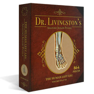 Puzzle: Left Leg Anatomy Jigsaw Puzzle | Dr Livingston's Unique Shaped Science Puzzles, Accurate Medical Illustrations of the Body, Thighs, Knees, Calves and Feet