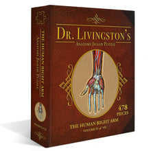 Load image into Gallery viewer, Puzzle: Right Arm Anatomy Jigsaw Puzzle | Dr Livingston&#39;s Unique Shaped Science Puzzles, Accurate Medical Illustrations of the Body, Biceps, Elbow, Wrists and Hands