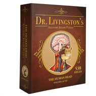 Puzzle: Human Head Anatomy Jigsaw Puzzle | Dr Livingston's Unique Shaped Science Puzzles, Accurate Medical Illustrations of the Body, Organs, Brain, Skull