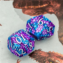 Load image into Gallery viewer, Ice Dragon Scale - RPG Metal Dice Set