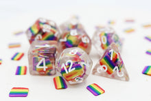 Load image into Gallery viewer, Rainbow Flag RPG Dice Set