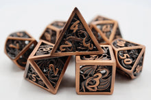 Load image into Gallery viewer, Hollow Copper Dragon RPG Metal Dice Set