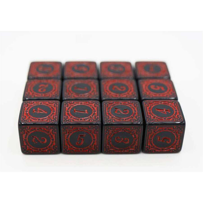Magic Burst D6 Set - RED - 12 piece D6's