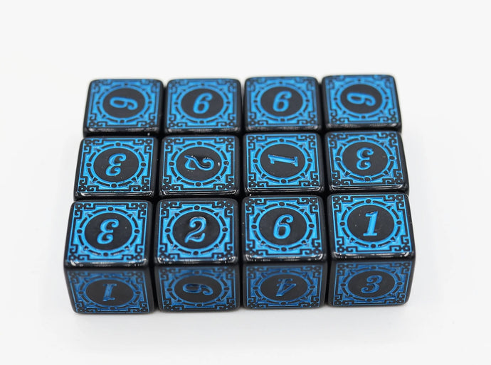 Magic Burst D6 Set - BLUE - 12 piece D6's