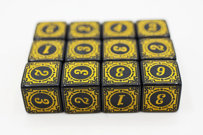 Magic Burst D6 Set - YELLOW - 12 piece D6's