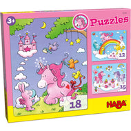 Puzzle: Unicorn Glitterluck Set of 3 - 12pc, 15pc, 18pc